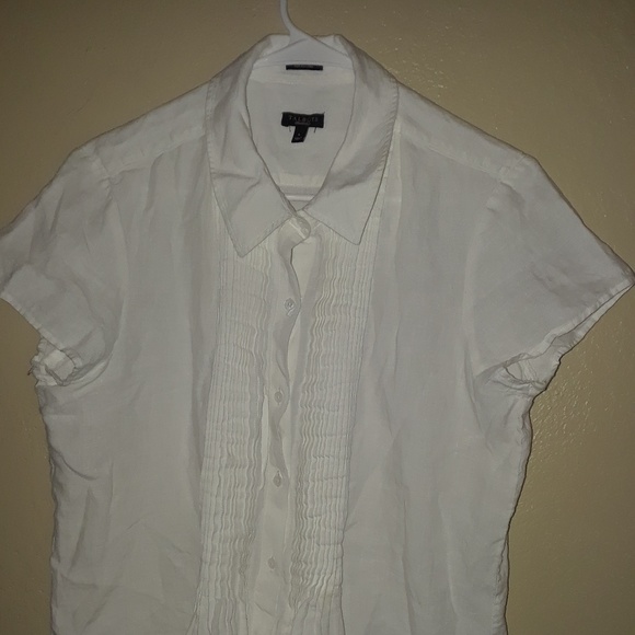 Talbots Irish Linen White Blouse Top - Picture 1 of 7